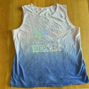 Athletic Works Girls XL 14-16 Sequin Dream Believe Achieve Ombré Tank Top